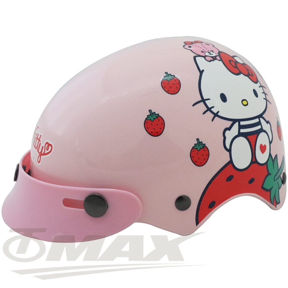 KITTY草莓兒童安全帽-粉紅色(贈短鏡片) -快