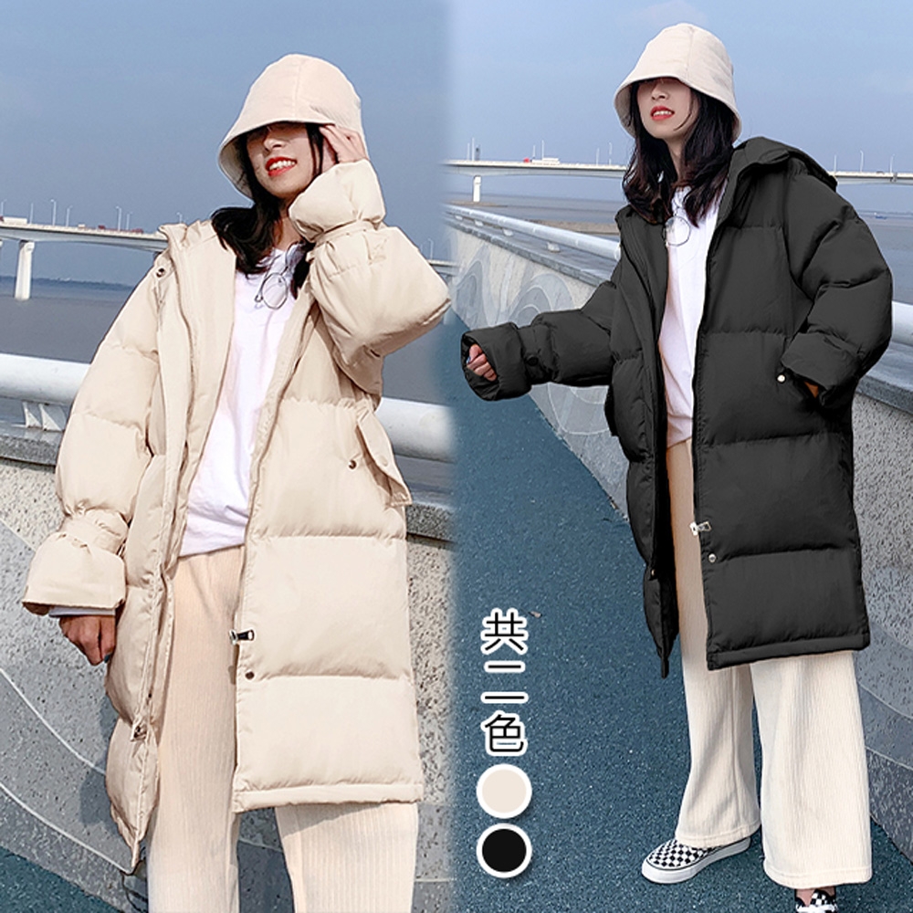 【韓國K.W.】追加到爆推款視覺個性羽絨中長外套