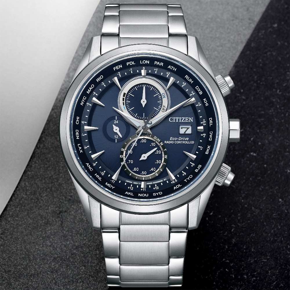 CITIZEN星辰 GENT'S系列 電波計時 光動能時尚腕錶 母親節 禮物 43mm/AT8260-85L