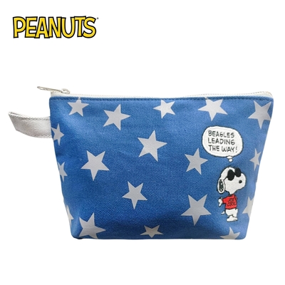 日本正版 史努比 帆布 船型 化妝包 收納包 鉛筆盒 筆袋 Snoopy PEANUTS - 122015