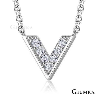 GIUMKA時尚V字造型項鏈925純銀項鍊鎖骨鏈銀色聖誕情人節送禮推薦 MNS20031