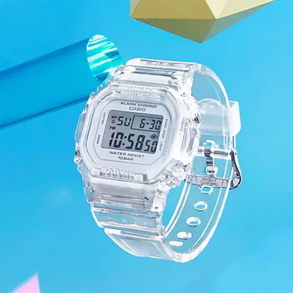 CASIO 卡西歐 BABY-G 透明 經典人氣方形電子錶 送禮首選 BGD-565S-7