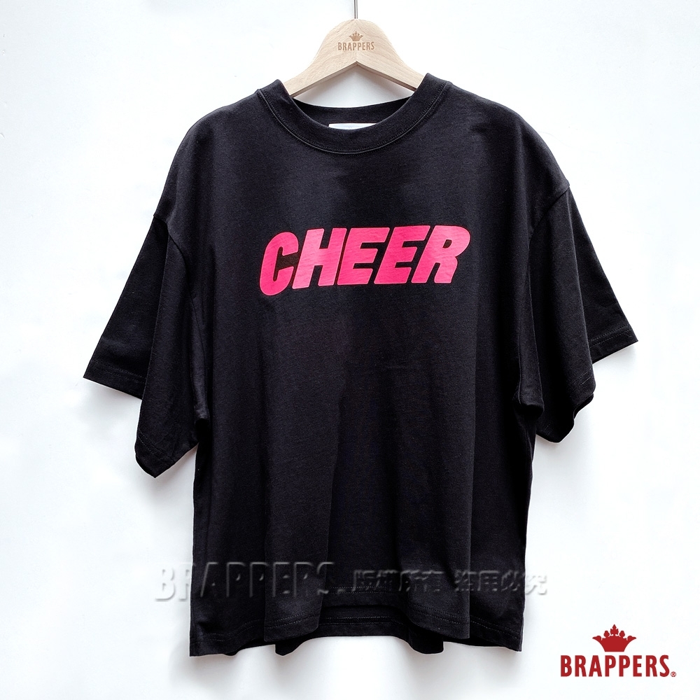 BRAPPERS 女款 CHEER印花寬T-黑