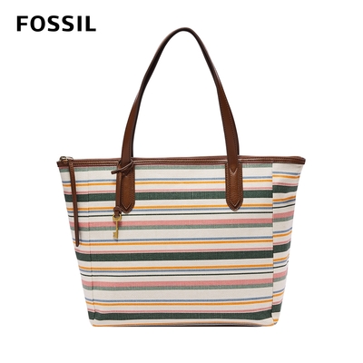 FOSSIL Sydney 條紋印花托特包-多彩條紋 SHB2904387