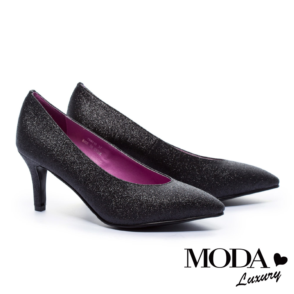 高跟鞋 MODA Luxury 摩登時髦奢華金蔥尖頭美型高跟鞋－黑