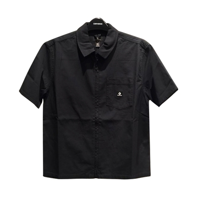 CONVERSE SHORT SLEEVE ZIP FRONT SHIRT 短袖襯衫 男款 女款 黑色 10022015-A03