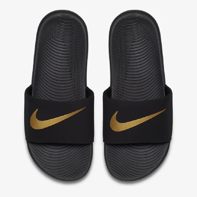 NIKE KAWA SLIDE (GS/PS) 中大童 拖鞋-黑金-819352003