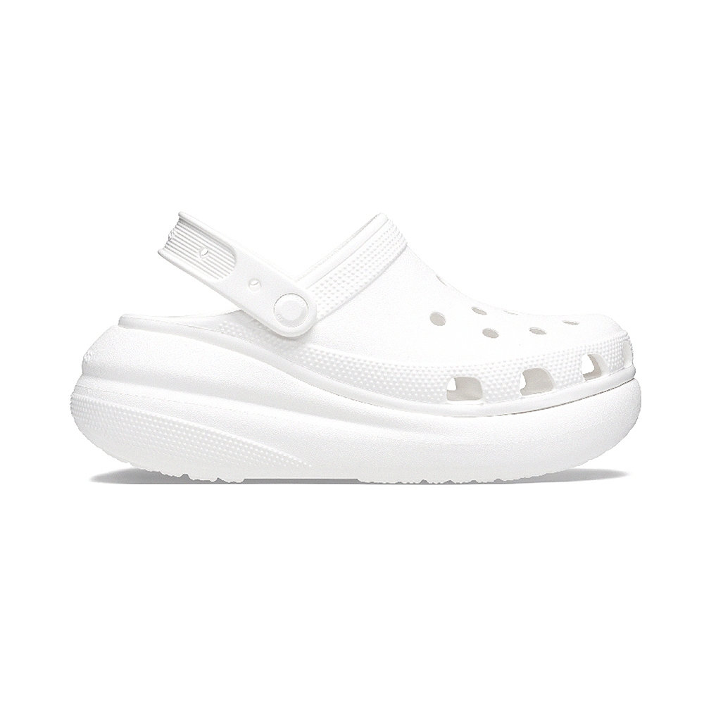 Crocs Classic Crush Clog Whi 男鞋 女鞋 白色 厚底 洞洞鞋 涼拖鞋 207521-100