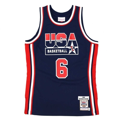 M&N Authentic球員版復古球衣 92 Dream Team #6 Patrick Ewing-AJY4GS18412-USANAVY92PEW