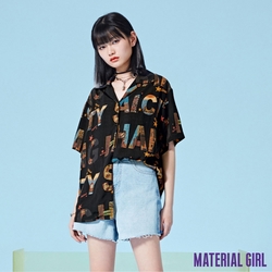 MATERIAL GIRL 城市字母老爹襯衫-B2204