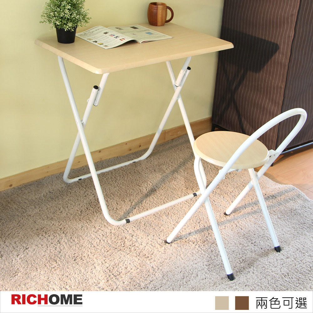 【RICHOME】超值折疊桌椅組-2色