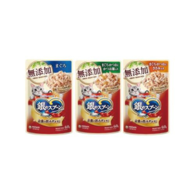 日本Unicharm-銀湯匙(銀のスプーン)無添加餐包 60g x 16入組(購買第二件贈送寵物零食x1包)