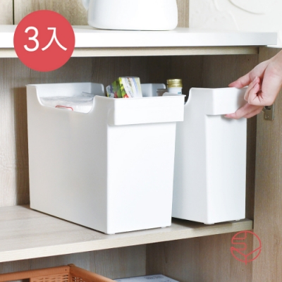 日本霜山 16.5CM面寬廚櫃隙縫多功能收納盒(附輪)-3入