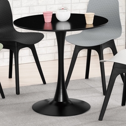 Boden-愛莎2.7尺黑色圓型休閒餐桌/洽談桌/小圓桌-80x80x73cm