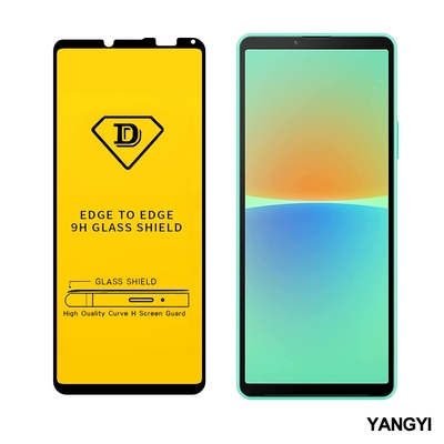 YANGYI揚邑 SONY Xperia 10 IV 全膠滿版二次強化9H鋼化玻璃膜防爆保護貼-黑