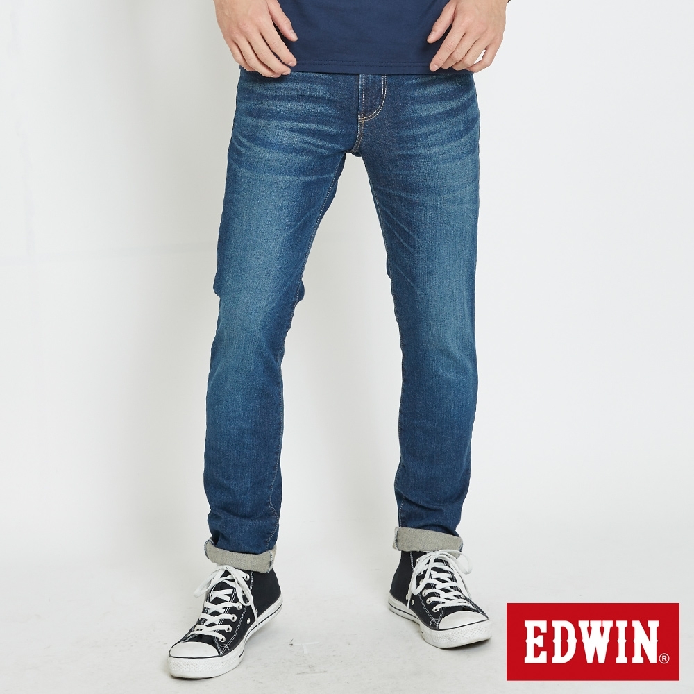 EDWIN 503 基本五袋 窄直筒牛仔褲-男-中古藍