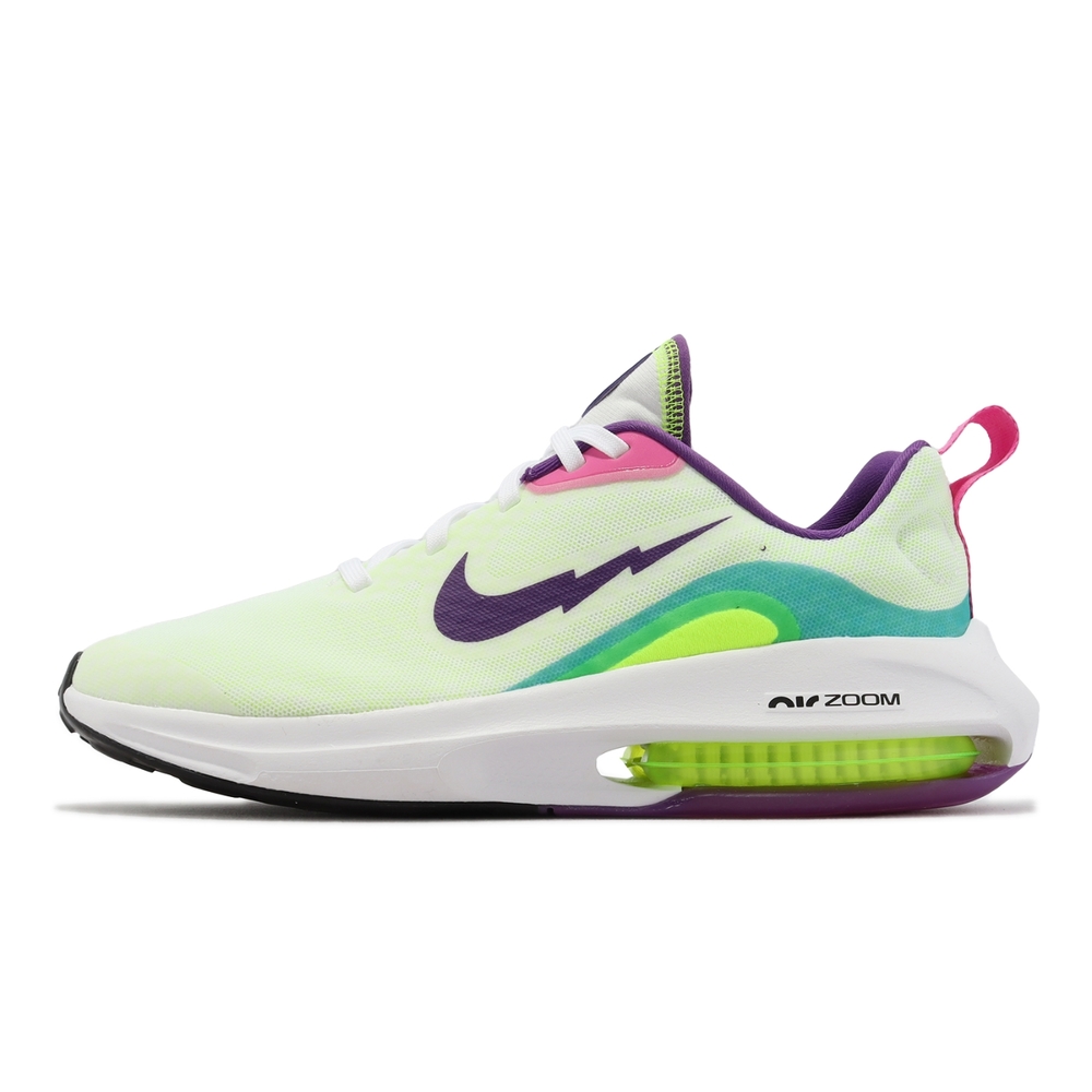 Nike 慢跑鞋Air Zoom Arcadia 2 SE GS 大童鞋女鞋白紫氣墊運動鞋FB2356