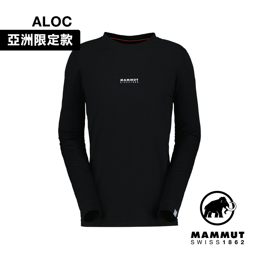 【Mammut 長毛象】QD Logo Print Longsleeve T-Shirt AF Men 快乾LOGO長袖T恤 黑色PRT1 男款 #1016-01030