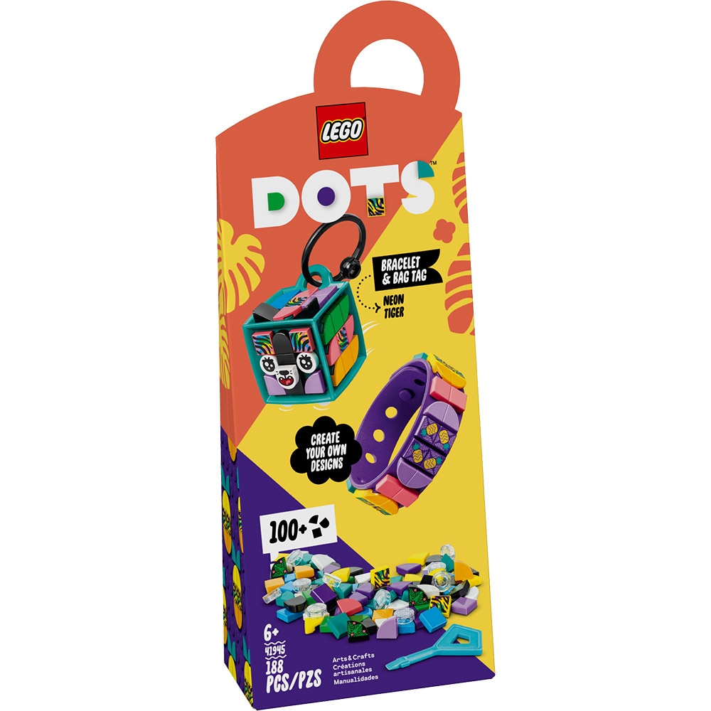 樂高LEGO DOTS系列 - LT41945 豆豆手環吊牌組 螢光老虎