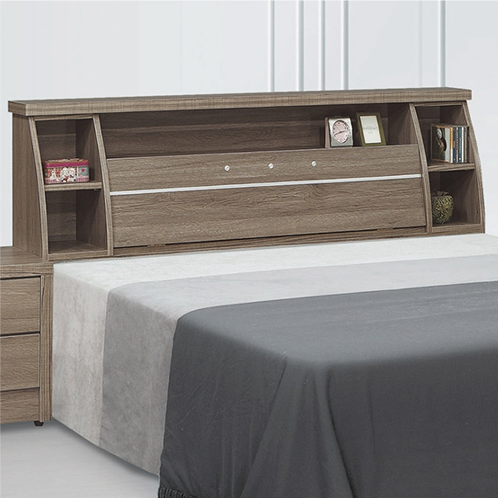 文創集 達洛比 現代5尺木紋雙人床頭箱(二色可選＋不含床底＋不含床墊)-154.5x30x93cm免組