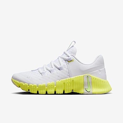 Nike W Free Metcon 5 [DV3950-106] 女 訓練鞋 運動 健身 重訓 襪套 穩定 白 檸檬黃