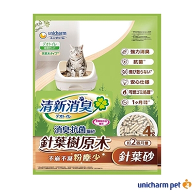 Unicharm Pet 清新消臭 消臭抗菌-針葉樹貓砂4L