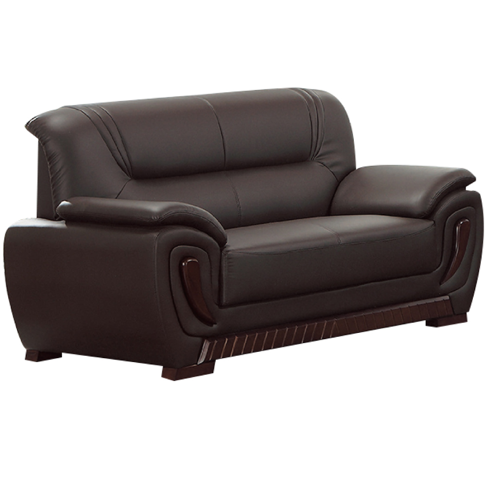 品家居 波塔時尚咖柔韌皮革二人座沙發椅-163x84x90cm免組
