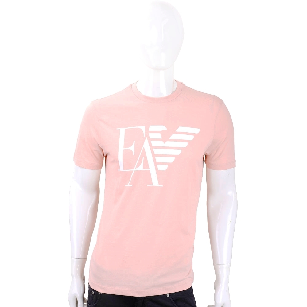 Emporio Armani EA 老鷹標誌粉色短袖T恤(男款)