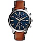 FOSSIL Townsman 城區計時手錶-藍x咖啡/44mm FS5279 product thumbnail 1