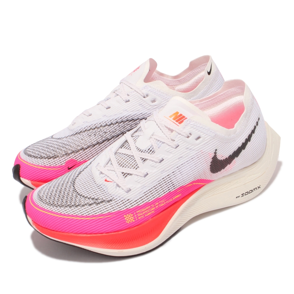 Nike 慢跑鞋ZoomX Vaporfly Next  女鞋 2代 氣墊 避震 路跑 馬拉松 東奧配色 白 粉 DJ5458-100