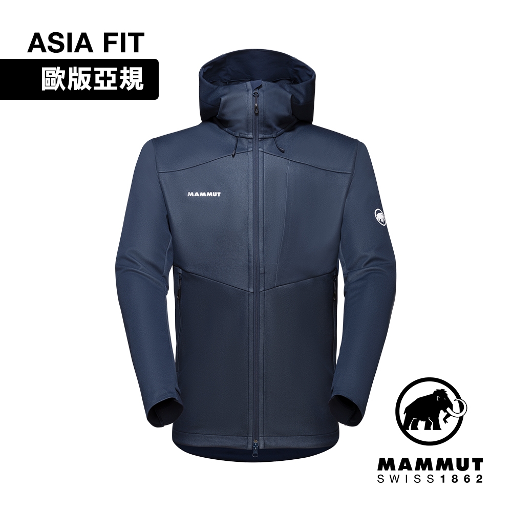 【Mammut長毛象】 Ultimate VII SO Hooded Jacket AF 第七代經典軟殼連帽外套 海洋藍 男款 #1011-01780