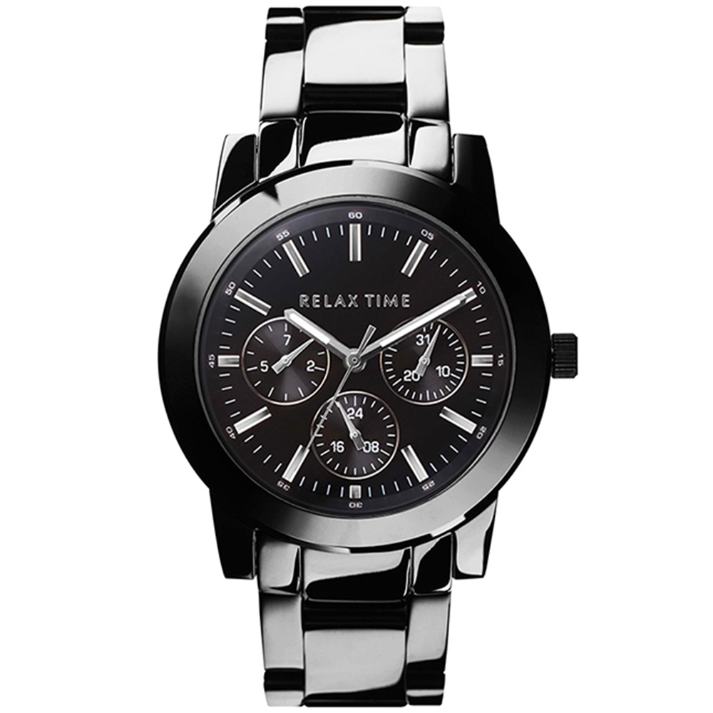 RELAX TIME 三眼系列腕錶-黑 38mm / R0800-16-09