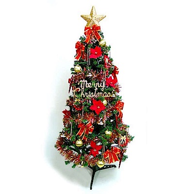 摩達客耶誕★超級幸福15尺/15呎(450cm)一般型裝飾綠聖誕樹 (+紅金色系配件組)(不含燈)本島免運費