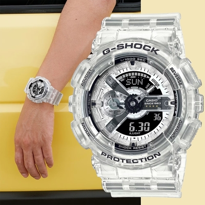 CASIO 卡西歐 G-SHOCK 40周年透明限量版透視機芯手錶 迎春好禮 GA-114RX-7A