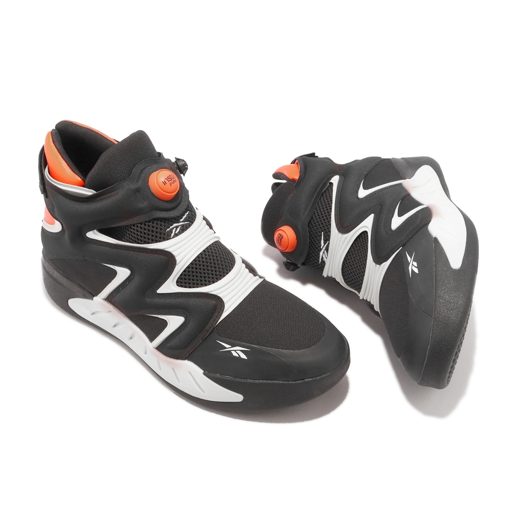 Reebok 休閒鞋Instapump Fury Zone 男鞋黑白橘充氣鞋氣囊高筒G55140