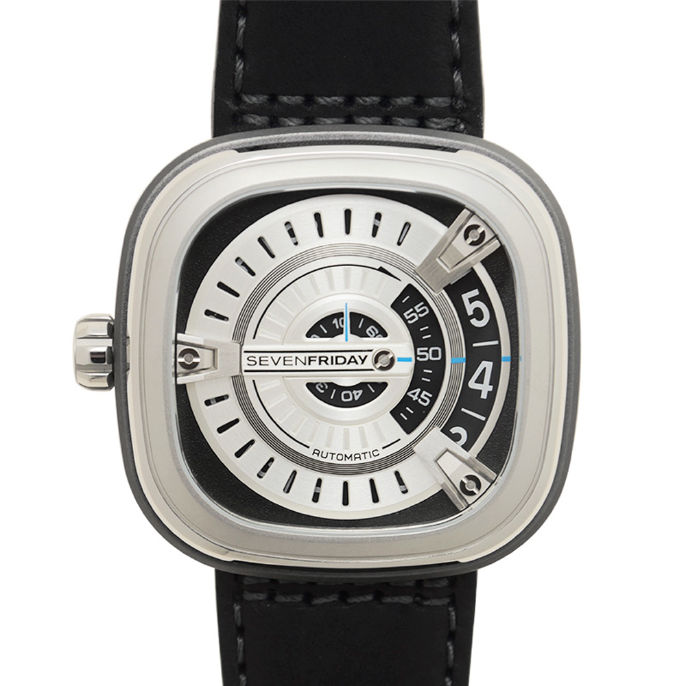 SEVENFRIDAY M1-01 設計師工藝自動上鍊機械錶x銀x黑/47mm