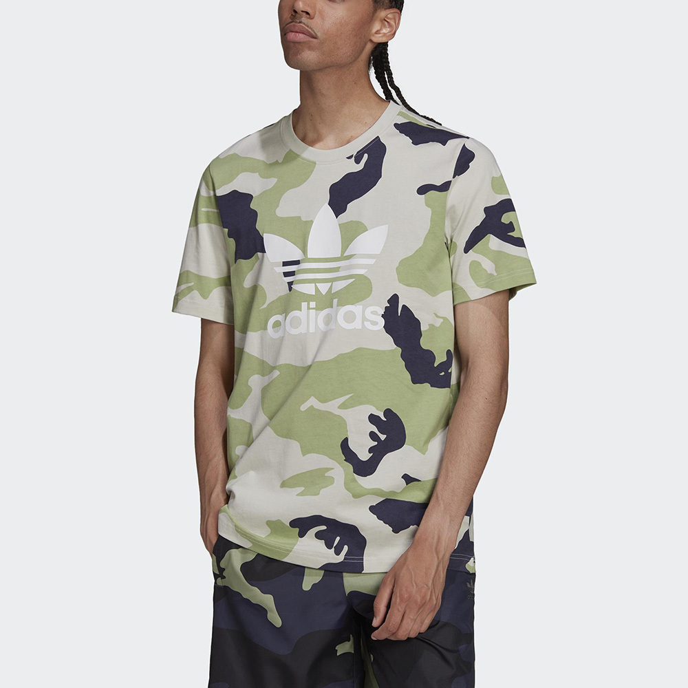 Adidas Camo Aop [HC7188] 男 短袖 上衣 T恤 經典 休閒 國際版 棉質 迷彩 綠