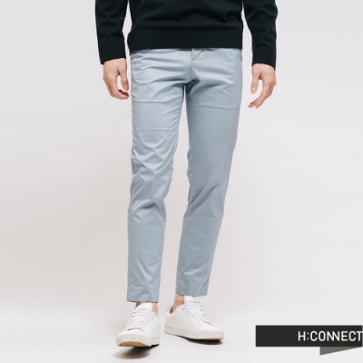 H:CONNECT 韓國品牌 男裝 -素面微鬆緊休閒長褲 - 藍