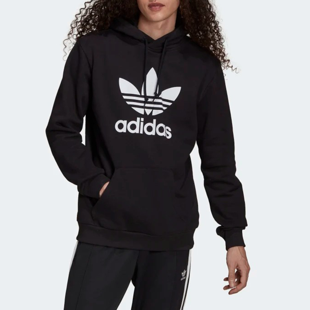 Adidas Trefoil Hoody H06667 男 連帽上衣 重磅 棉質 運動 休閒 舒適 長袖 亞洲版 黑