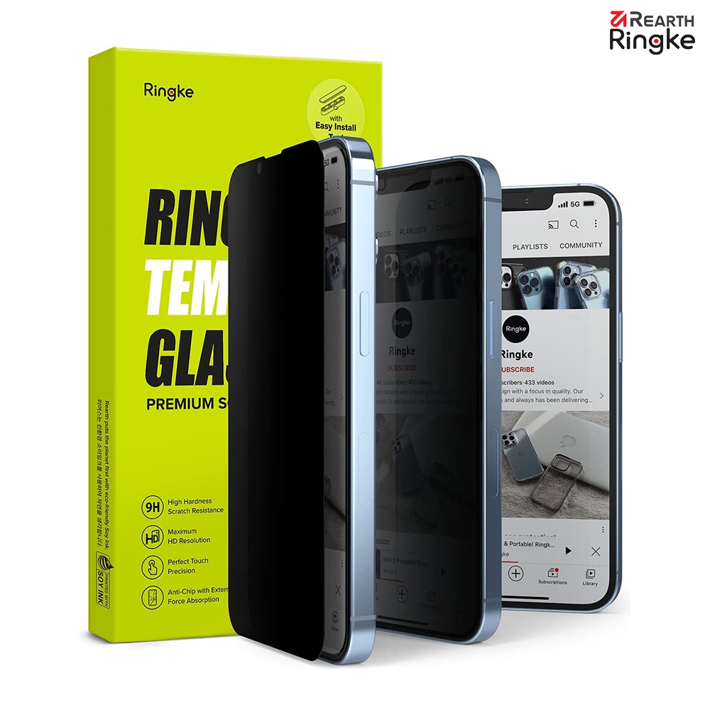 【Ringke】iPhone 15 Plus 6.7吋 [Privacy Tempered Glass] 防窺鋼化玻璃螢幕保護貼（附安裝工具）