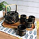 Homely Zakka 北歐時尚大理石陶瓷茶壺附杯托盤套組(黑色) product thumbnail 1