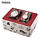 FOSSIL Addison 甜蜜搭配心型圈情人對錶 撞色/玫瑰金不鏽鋼鍊帶 30MM ES5176SET product thumbnail 1