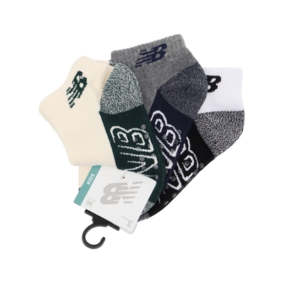 New Balance 童襪 Ankle Socks 中大童 黑 灰 米白 短襪 低筒 襪子 NB 紐巴倫 三雙入 LAS39233AS3