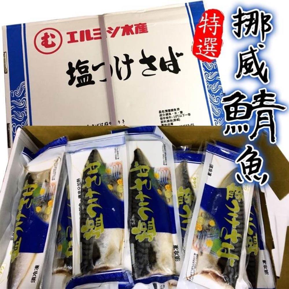 【海陸管家】特選挪威薄鹽生鯖魚(每片約150g) x6片