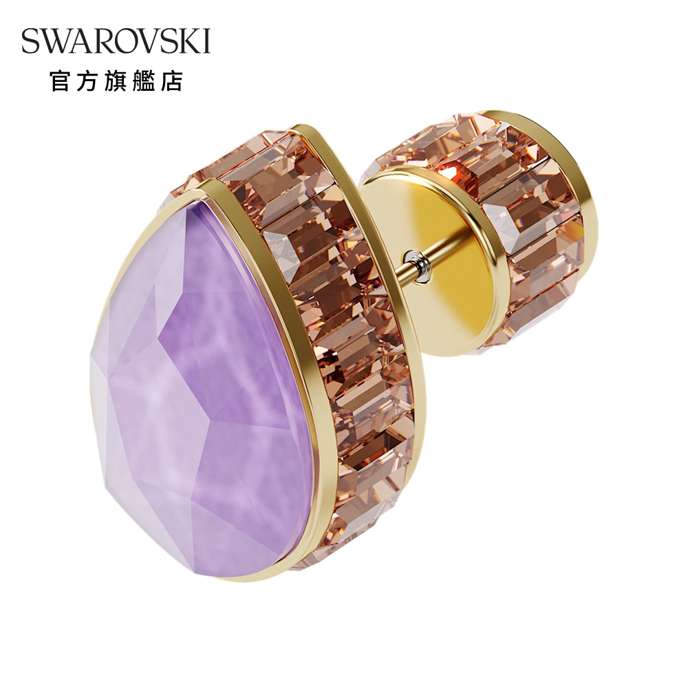 SWAROVSKI 施華洛世奇 ORBITA 淡金色漸層水晶單顆水滴形耳環