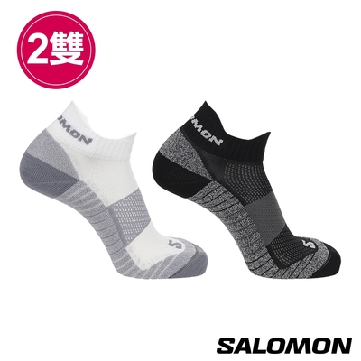 官方直營 Salomon AERO 運動短筒襪 黑/白(2入組)