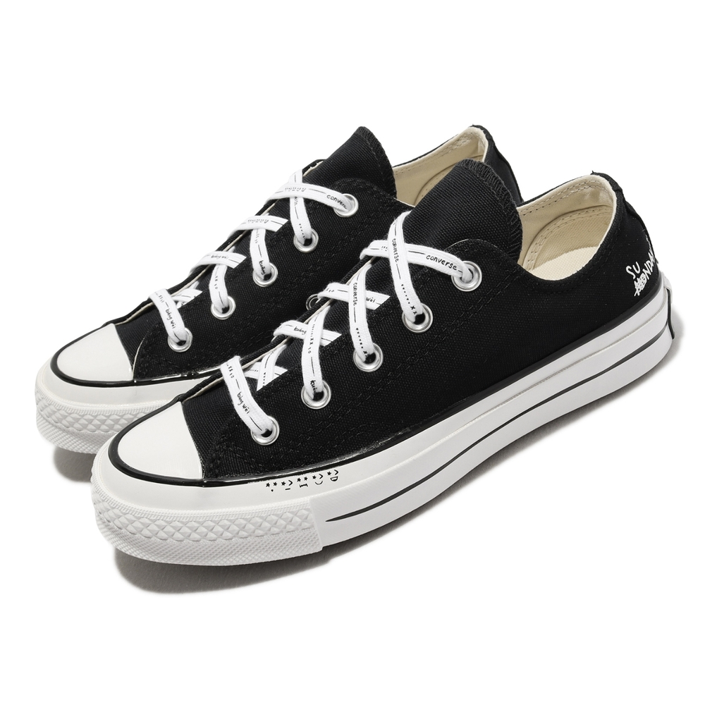 Converse 帆布鞋 Chuck 70 Low 黑 白 男鞋 女鞋 手繪風 1970 奶油底 插畫 基本款 A03752C