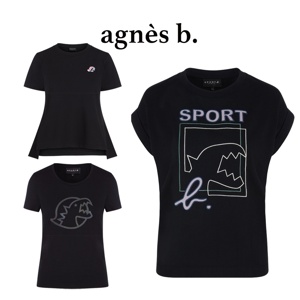 agnes b. - Sport b. 恐龍印花圓領短袖上衣(女)