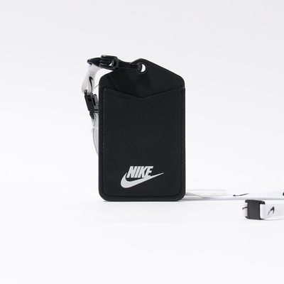 Nike ID 白黑色 頸掛 證件夾 名牌帶 掛繩 卡夾 識別證吊帶 N100232217-6NS
