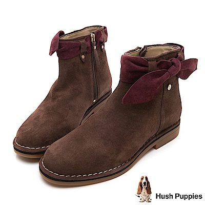 Hush Puppies CATELYN 設計感綁帶沙漠靴-深棕